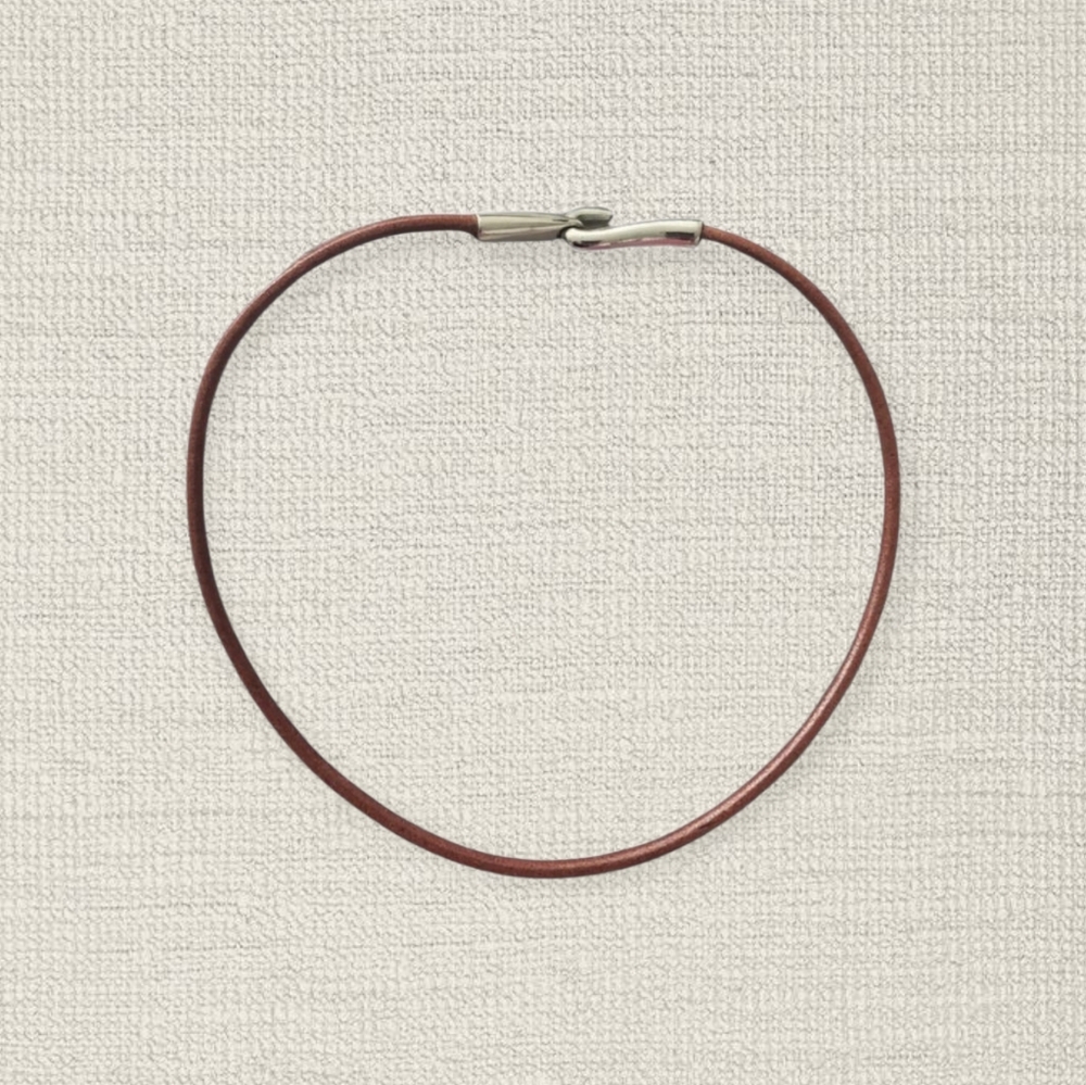 Unique Mexican-Made Faux Leather + Stainless Steel Western Chocker Necklace